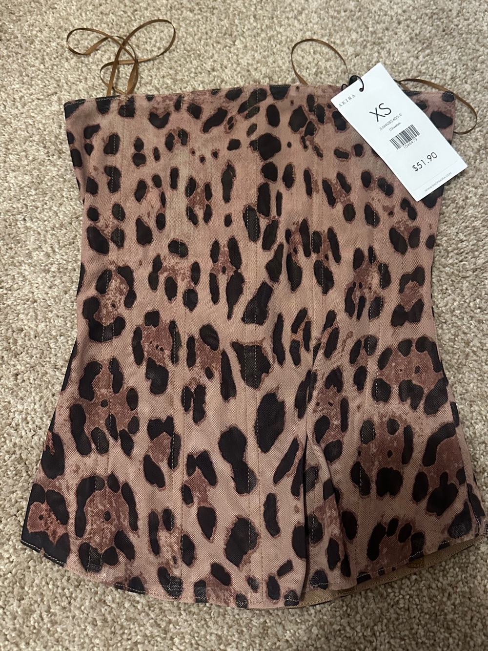 AKIRA Tan and Black Leopard Print top